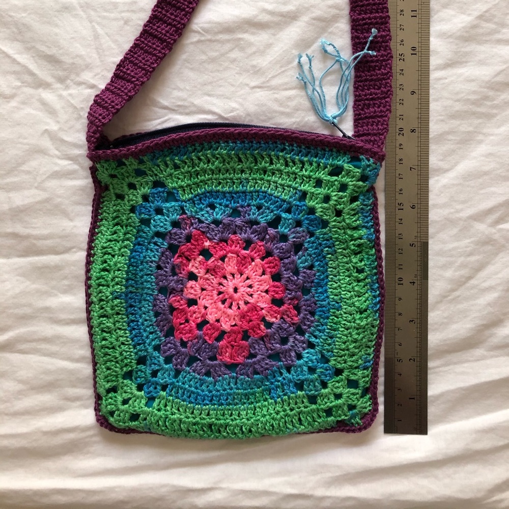 handmade crochet small purse colorful